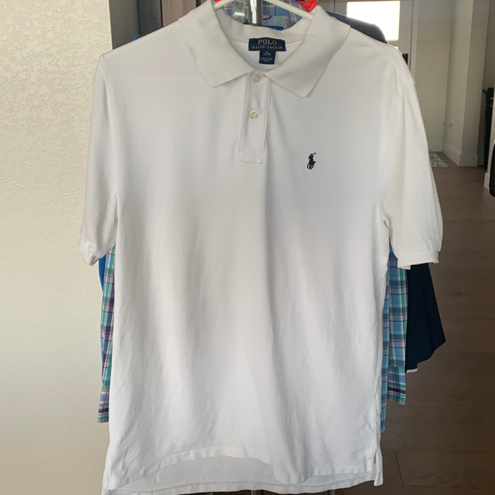 Ralph Lauren POLO White Polo Shirt Boys Size XL 18-20, EUC